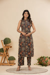 Grey geometric cotton co-ords set(attached sleeves)
