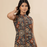 Grey geometric cotton co-ords set(attached sleeves)