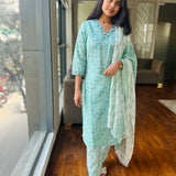 Pastel green cotton suit set