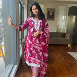 Plum cotton suit set