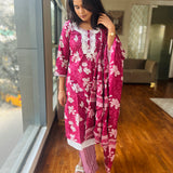 Plum cotton suit set