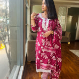 Plum cotton suit set