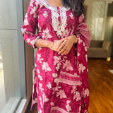 Plum cotton suit set