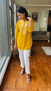 Daffodil hand embroidered viscose top