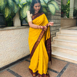 Mustard madurai cotton sungudi saree