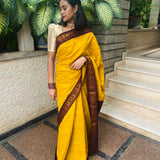 Mustard madurai cotton sungudi saree