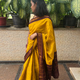 Mustard madurai cotton sungudi saree