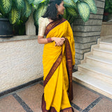 Mustard madurai cotton sungudi saree