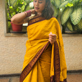 Mustard madurai cotton sungudi saree