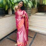 Onion pink tissue saree