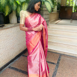 Onion pink tissue saree