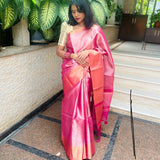 Onion pink tissue saree