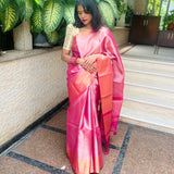 Onion pink tissue saree