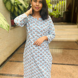 Pastel blue cotton kurti