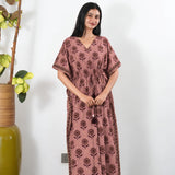 Plum tie and dye cotton kaftan