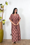 Plum tie and dye cotton kaftan