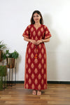 Rust maroon cotton kaftan