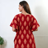 Rust maroon cotton kaftan