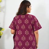 Purple flora cotton kaftan