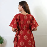 Brick red dandelion cotton kaftan