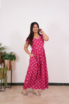 Deep red lillies cotton maxi