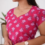 Deep red lillies cotton maxi