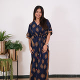 Indigo butta cotton kaftan