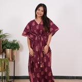 Maroon paisley cotton kaftan
