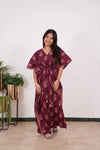 Maroon paisley cotton kaftan