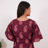 Maroon paisley cotton kaftan