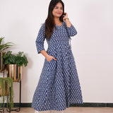 Niraa cotton angrakha kurti - Indigo
