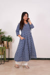 Niraa cotton angrakha kurti - Indigo
