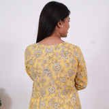 Niraa cotton angrakha kurti-Butter yellow