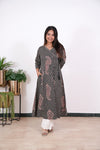Niraa cotton angrakha kurti- Black