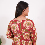 Niraa cotton angrakha kurti- Red