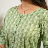 Pastel green peplum button down cotton comfies