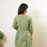 Pastel green peplum button down cotton comfies