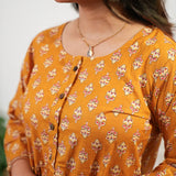 Mustard butta peplum button down cotton comfies