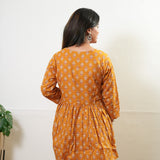 Mustard butta peplum button down cotton comfies