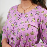 Lilac peplum button down cotton comfies