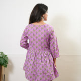 Lilac peplum button down cotton comfies