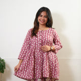 Mauve peplum button down cotton comfies