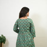 Sage peplum button down cotton comfies