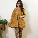 Turmeric butta peplum cotton comfies