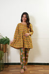 Turmeric butta peplum cotton comfies