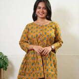 Turmeric butta peplum cotton comfies