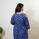 Ink blue butta peplum button down cotton comfies