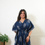 Royal blue maple cotton kaftan