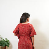 Rust orange roses cotton kaftan