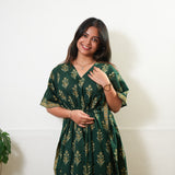Forest green butta cotton kaftan
